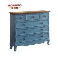 GSP20-006 The Mediterranean Sea Style Solid Wood Living Room Storage Cabinet