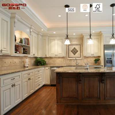 2017 American Style Luxury White Paint Kitchen Cabinet Cherry Solid Wood Kitchen Cabinet kitchen cabinet design