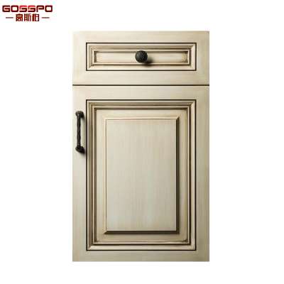 Customized hight quality white colour high gloss solid wood kitchen cabinet door