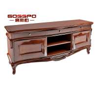 American classical style solid wood tv stand cabinet